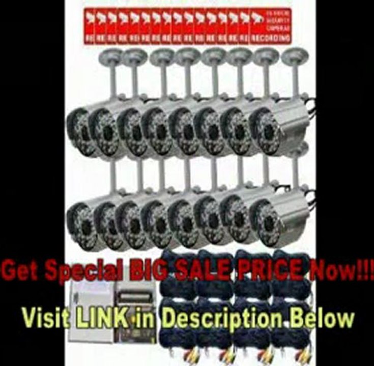 [SPECIAL DISCOUNT] VideoSecu 16 Day Night Vision Outdoor Audio Security Cameras IR Built-in Microphone 36 Infrared LEDs for CCTV DVR Home Surveillance System with Power supply Box, Extension Cables, Security Warning DeC