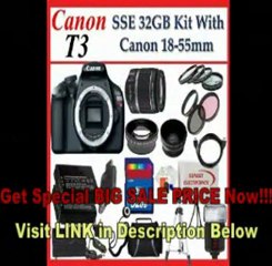 Download Video: [BEST PRICE] Canon EOS Rebel T3 (1100d) SLR Digital Camera w/ Canon 18-55mm Lens + 2 Extra Lens + Close Up Kit + 2 Batteries and charger + Hdmi Cable + 32gb Sdhc Memory Card + Soft Carrying Cases + Tripod & Much M