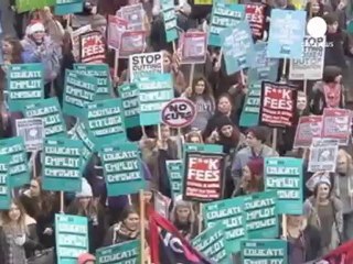 Universitarios protestan en Londres contra tasas