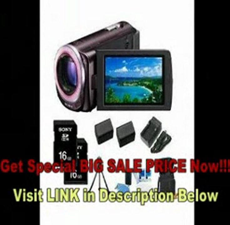 [BEST BUY] Sony HDR-CX260V HDR-CX260V/T HDRCX260VT High DefinitDefinition Handycam 8.9 MP Camcorder with 30x Optical Zoom and 16 GB Embedded Memory (Brown) + 16GB High Speed SDHC Cards (Qty 2) + High Capacity Ba