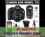 [BEST PRICE] Canon EOS Rebel T3i 18.0 MP Digital SLR Camera Body & EF-S 18-55mm IS II Lens with 55-250mm IS Lens   16GB Card   Battery   Case   (2) Filters   Tripod   Cleaning Kit