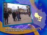 Cusco: Trabajadores judiciales bloquean centrica avenida El Sol