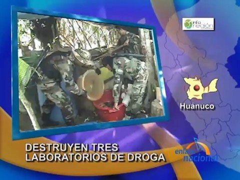 Huanuco: Destruyen tres laboratorios de PBC en distrito de Monzon