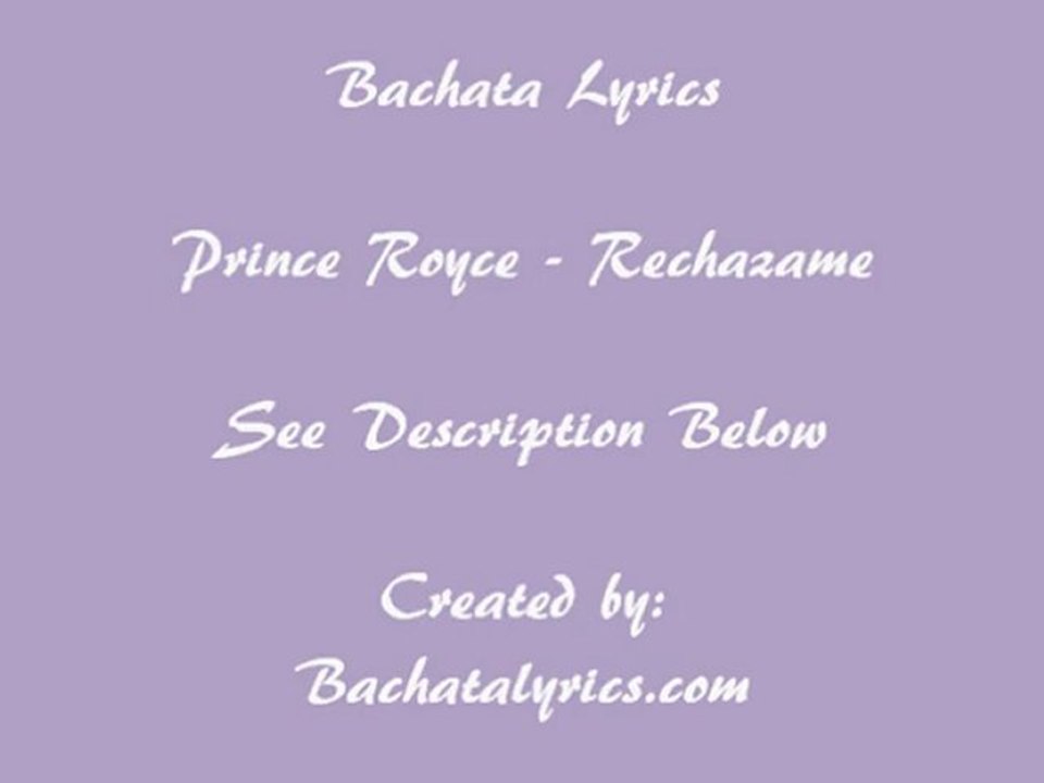 Prince Royce - Rechazame - Bachata Prince Royce Lyrics