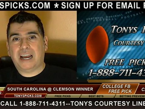 South Carolina Gamecocks versus Clemson Tigers Pick Prediction NCAA College Football Odds Preview 11-24-2012