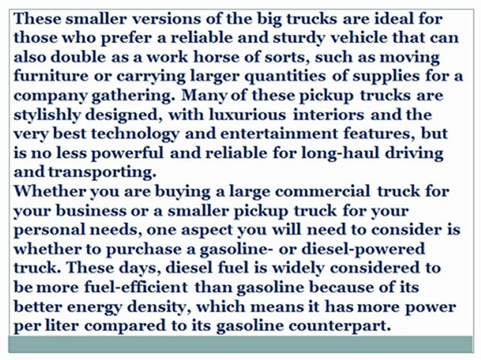 Diesel-Powered Trucks Continue Road Dominance