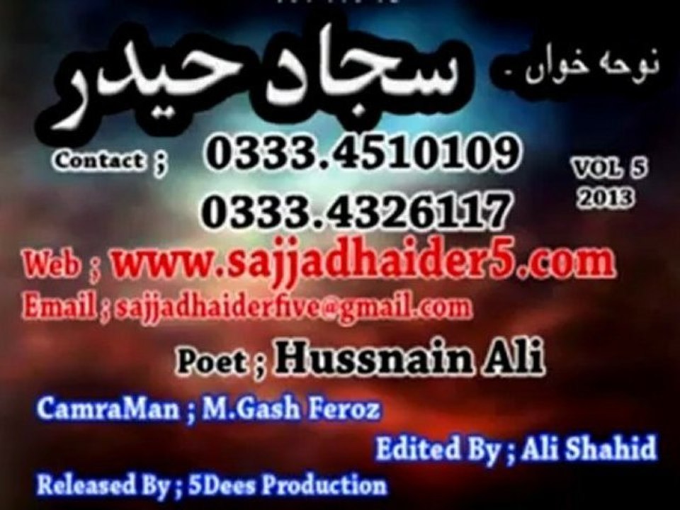 sajjad haider 2013 new noha sakun shami gareban lut pagi