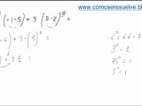 Operaciones de numeros enteros con potencias y parentesis ejercicio 3