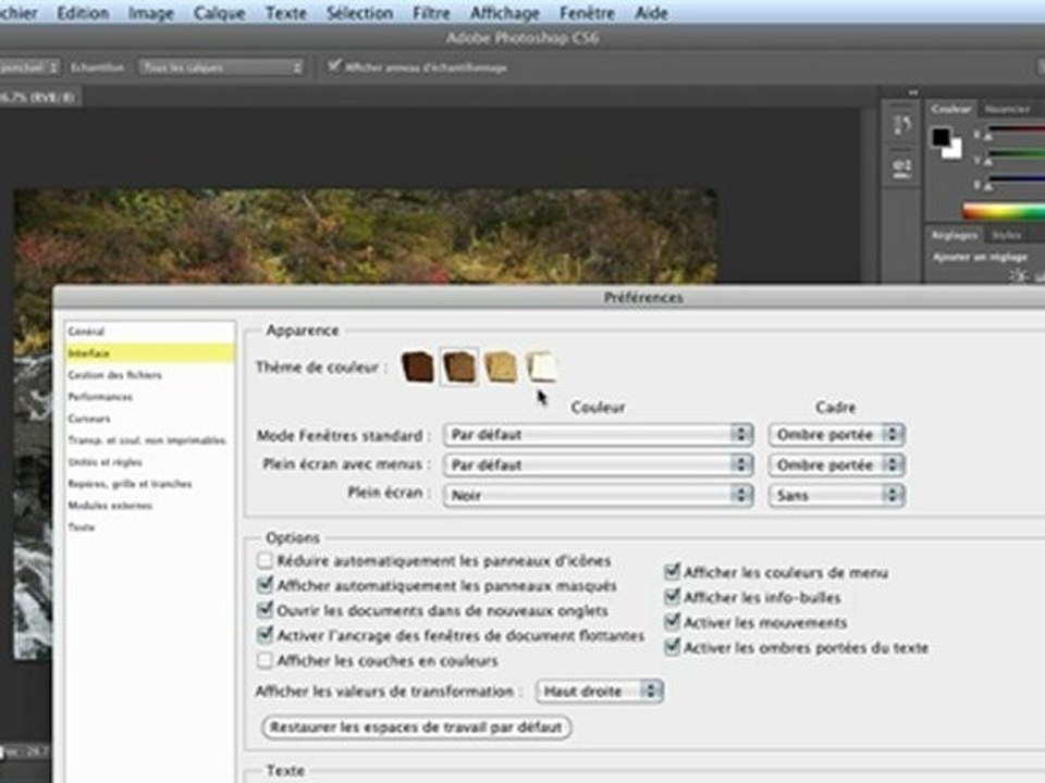 Adobe Photoshop CS6 : La luminosité de l'interface
