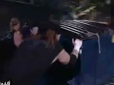 New Age Outlaws Push Mick Foley & Terry Funk off The Stage Inside A Dumpster