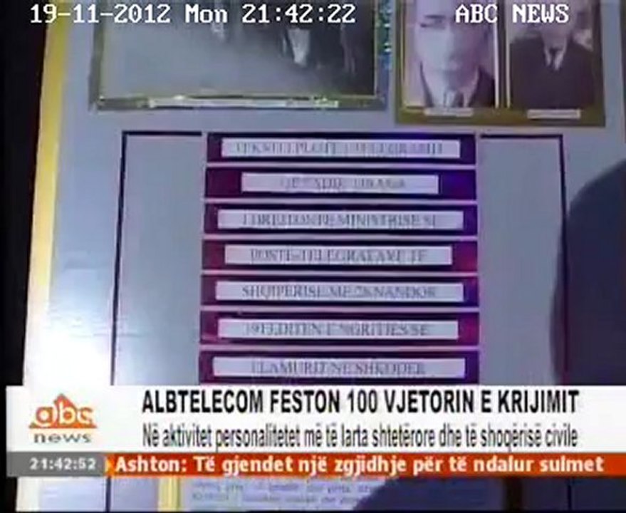 Abc News 100 Vjetori i Albtelekomit 19.11.2012