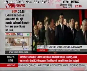 Ora News 100 Vjetori i Albtelekomit 19.11.2012