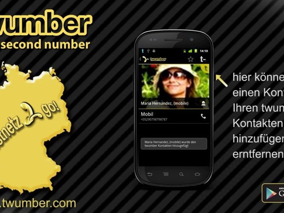 twumber Android App - Festnetz 2 go
