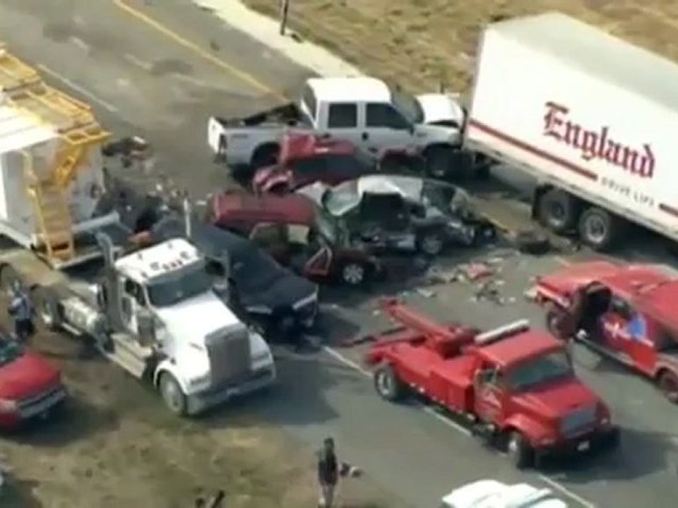 Texas Highway Pileup Massive Car Crash