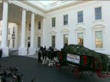 Michelle recebe árvore de Natal da Casa Branca