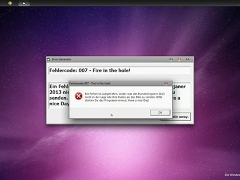 Fehlermeldung kopieren