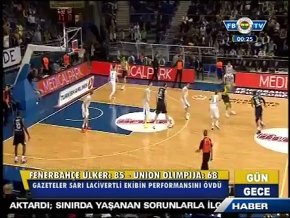 23 Kasım 2012 Fenerbahçe Ülker'in Union Olimpija Maçı Galibiyetinin Basında Yankıları