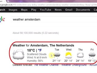 Google Search Tip 22 - Check the Weather