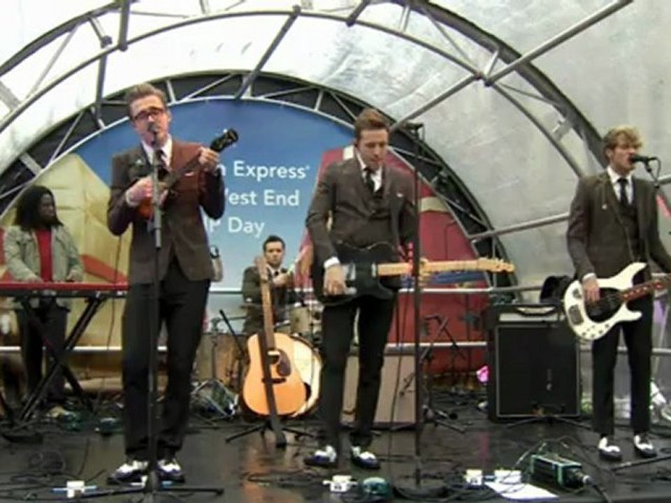 McFly kick off christmas on Oxford Street