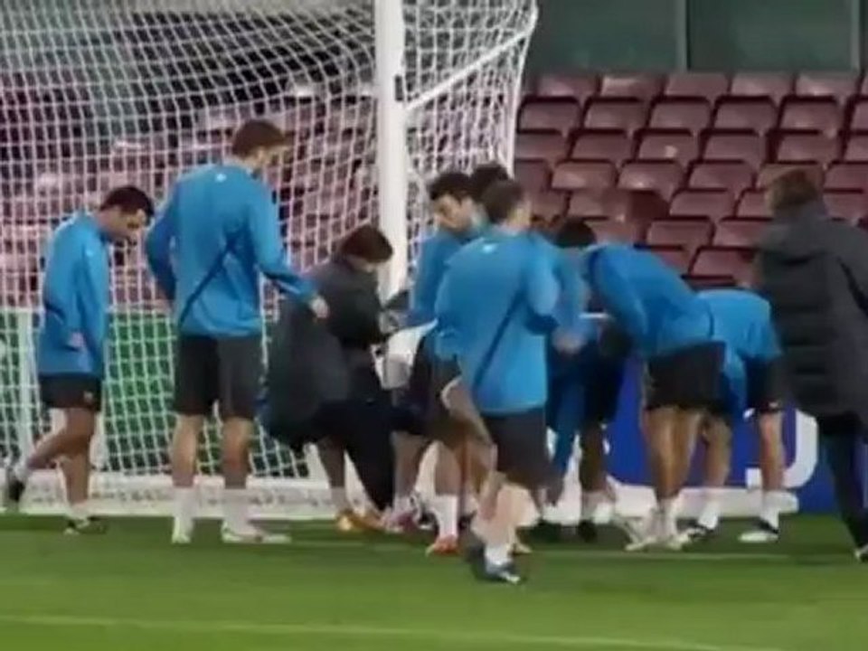 Pep Guardiola kicks Cesc Fabregas