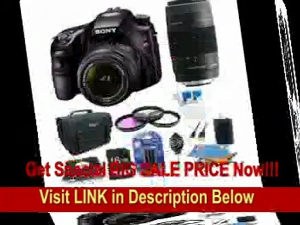 [REVIEW] Sony Alpha A65 SLT-A65VK A65VK SLTA65 24.3 MP Translucent Mirror Digital SLR With 18-55mm, 75-300 Sony Lenses BUNDLE with 16GB Card, Spare Battery, 57 in 1 Card Reader, 3 Piece Filter Kit, Deluxe Case