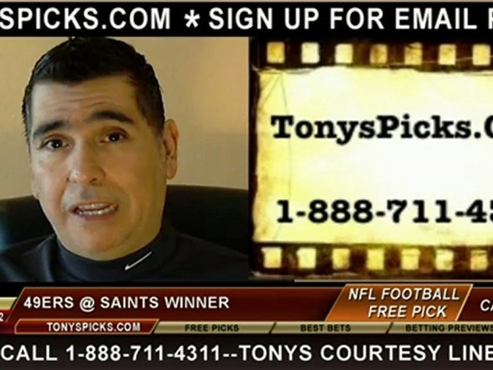 San Francisco 49ers versus New Orleans Saints Pick NFL Pro Football 11-25-2012