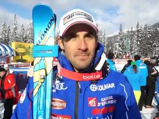 Réactions d'Adrien Théaux 2e au Super G de Lake Louise