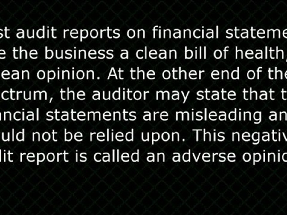 What does an audit report contain?