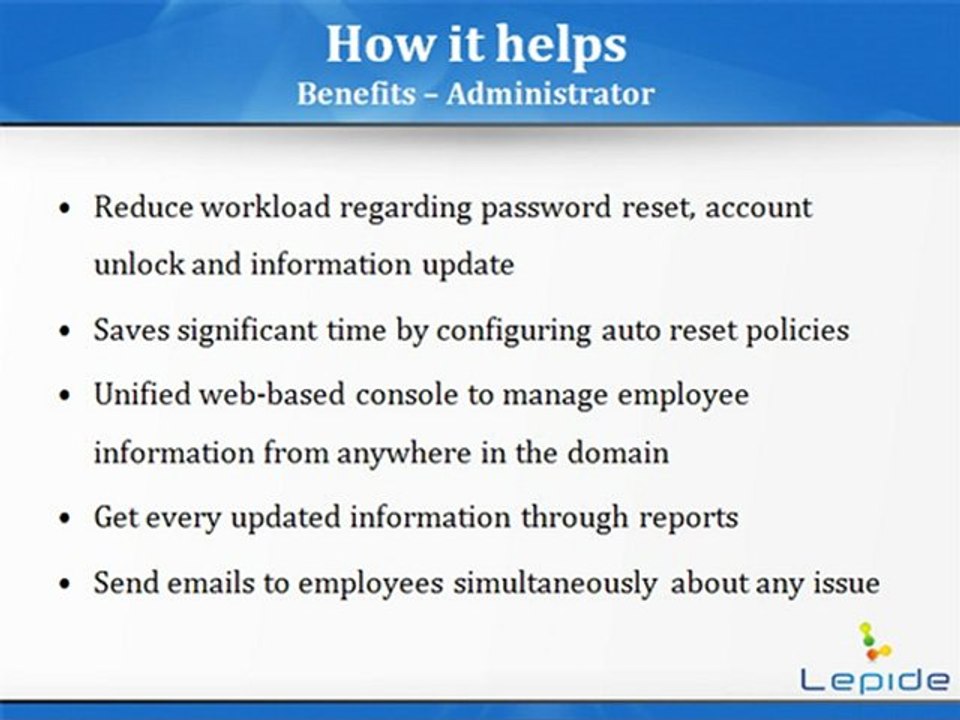 Self Service Password Reset - AD Self Service
