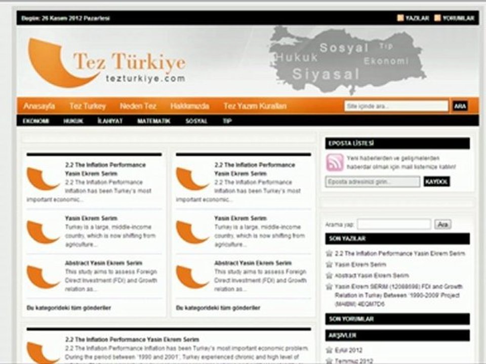 Yasin Ekrem Serim Maksut Serim Tez Türkiye