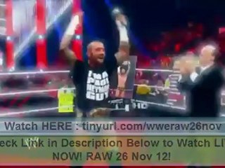 Watch WWE RAW 26 Nov 2012 Live Online!