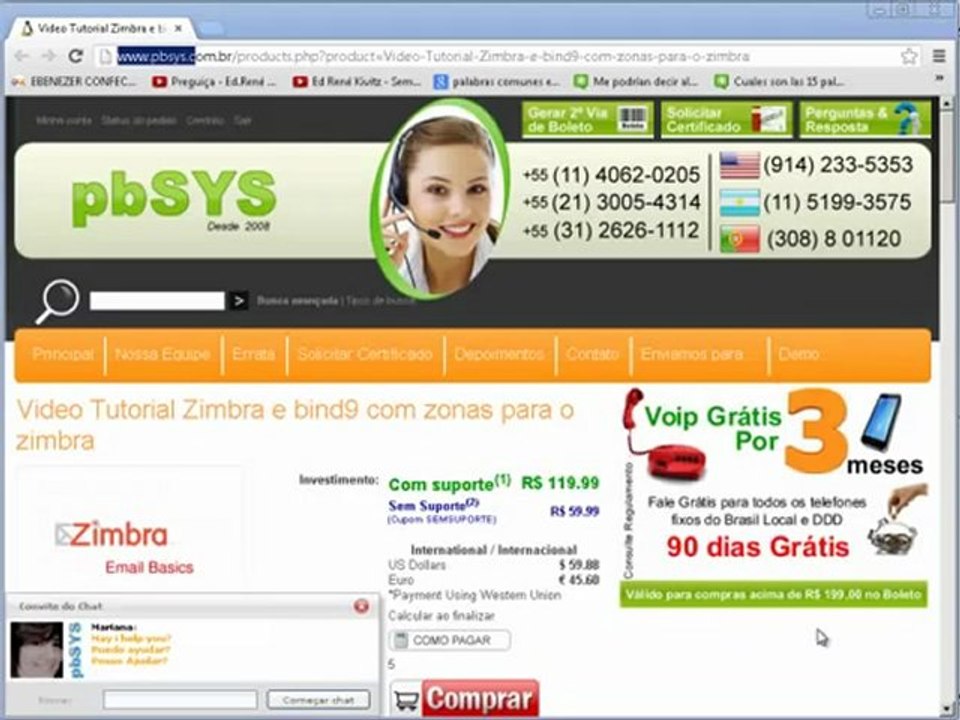 Video Tutorial Zimbra e bind9 com zonas para o zimbra
