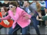 Super Dancers flash mob surprises 2012 Super Bowl travelers at IND airport