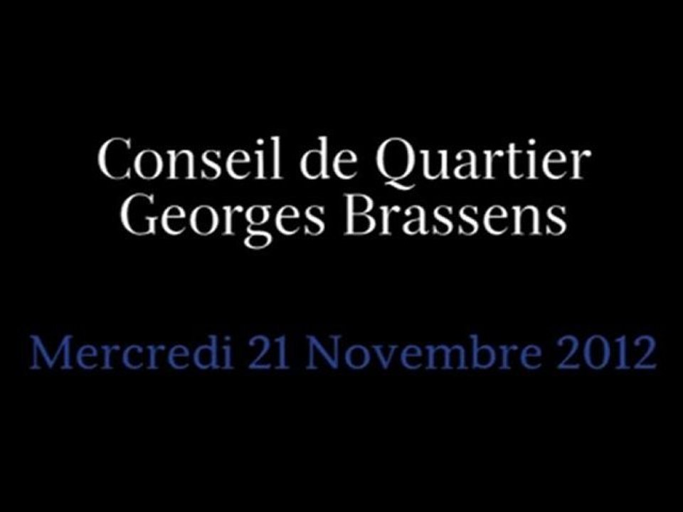 Conseil de Quartier Georges Brassens du Mercredi 21 Novembre 2012