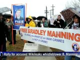 Protesters rally for accused Wikileaks whistleblower B. Manning