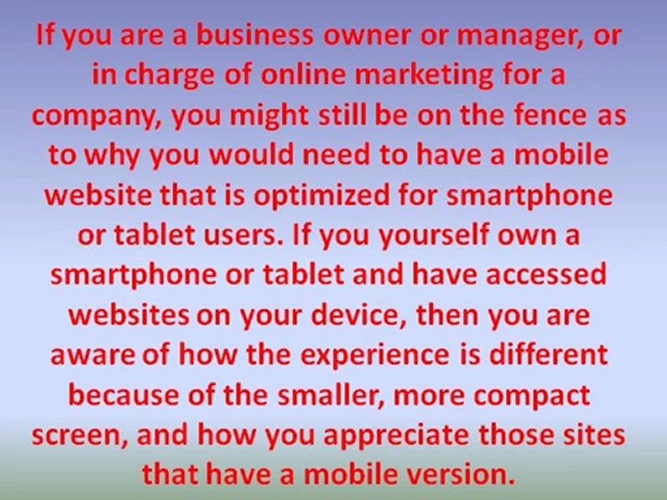 Why A Mobile-Optimized Site Is Important