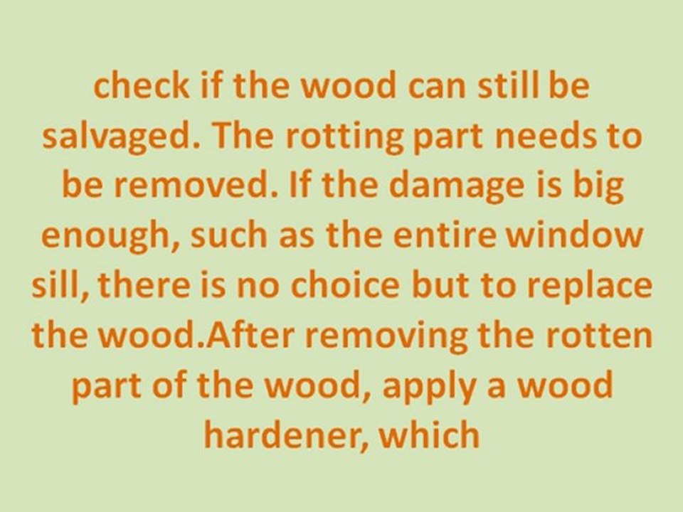Handling Wood Rot