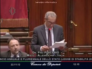 Pisicchio - Ddl stabilità, «Positivo per imprese e famiglie» (22.11.12)