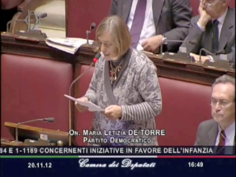 Veltroni - OK Camera a mozione unitaria sostegno infanzia (20.11.12)