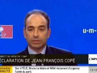 Copé demande à Fillon de la "sagesse" avant 15h