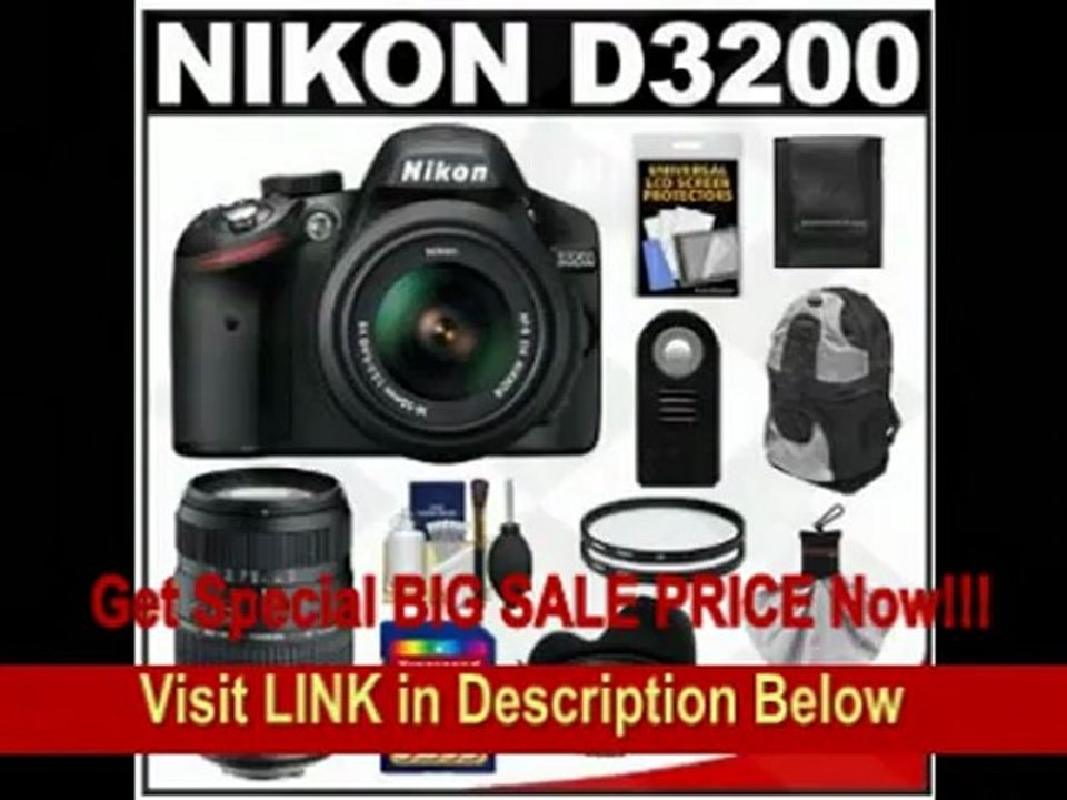 [FOR SALE] Nikon D3200 Digital SLR Camera & 18-55mm G VR DX AF-S Zoom Lens (Black) with 70-300mm Lens + 32GB Card + Backpack + Filters + Remote + Accessory Kit