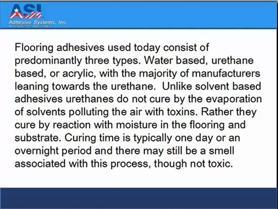 Flooring Adhesive Manufacturers Advocate Urethane Adhesives For Most Wooden Flooring