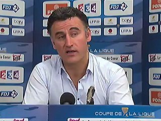Conférence de presse AS Saint-Etienne - Paris Saint-Germain : Christophe  GALTIER (ASSE) - Carlo ANCELOTTI (PSG) - saison 2012/2013