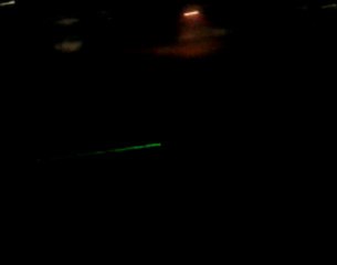 Grüner 300 MW Tschechen Laser im Nebel