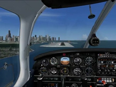 FSX - Landing at Chicago Meigs Field - RWY 36, in Piper Arrow IV