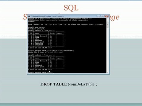 Supprimer des données SQL