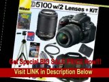 [SPECIAL DISCOUNT] Nikon D5100 16.2MP CMOS Digital SLR Camera with 18-55mm f/3.5-5.6G AF-S DX VR and 55-200mm f/4-5.6G ED IF AF-S DX VR Zoom-Nikkor Lenses   EN-EL14 Battery   16GB Deluxe Accessory Kit