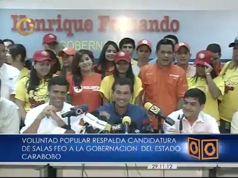 Salas Feo: No descansaremos hasta que Carabobo sea el territorio de lo posible