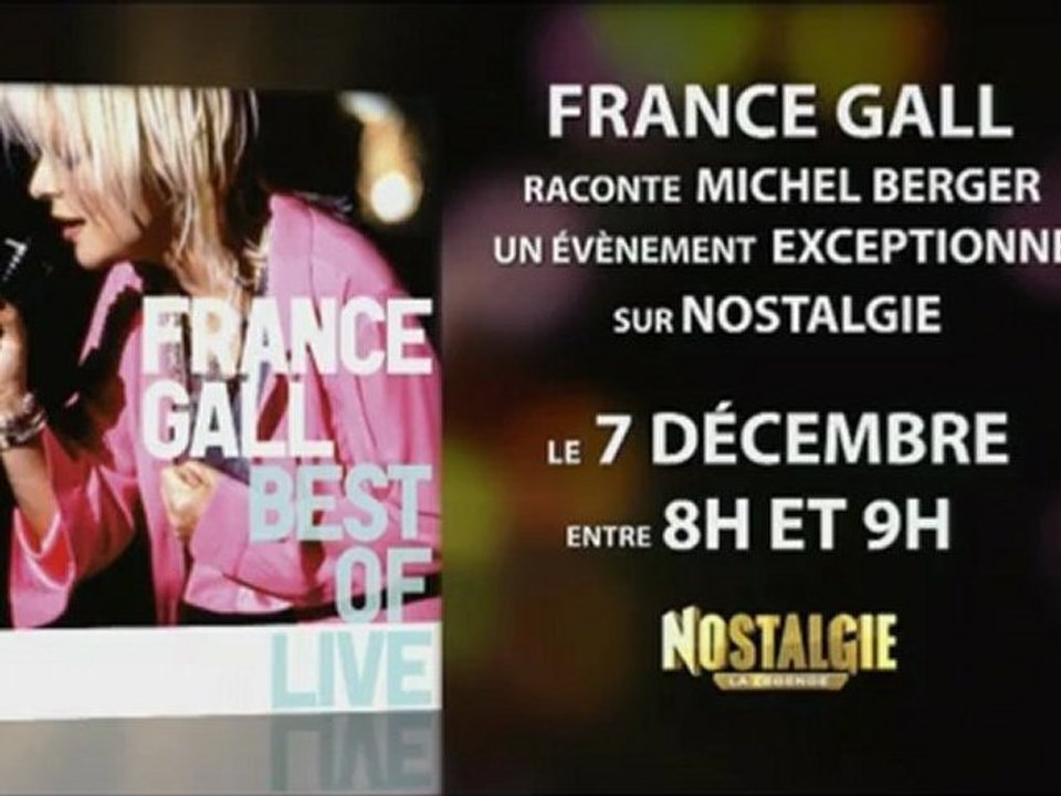 France Gall : Publicité TV Nostalgie 7 décembre 2012