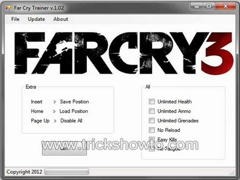 Far Cry 3 +12 Trainer Download - Created by TricksHowTo.com - Far Cry 3 Trainer Download 2013